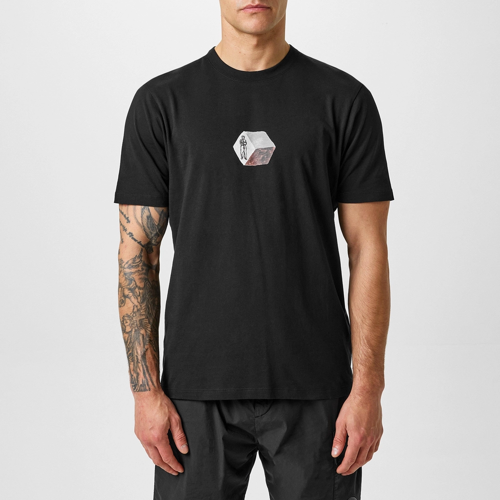 CP Company 30 1 Jersey Logo Graphic T Shirt - Black 999